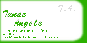 tunde angele business card